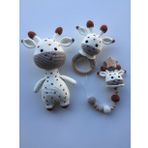 Jaju Baby Amigurumi Zürafa 23 cm Çıngırak ve Emzik Zinciri Üçlü Set