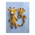 Jaju Baby Amigurumi Zürafa 33 cm Çıngırak ve Emzik Zinciri Üçlü Set
