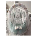 Jaju Baby Babynest Wafle Yeşil Pike Poplin Ponponlu Nest Ve Yorgan Oyuncak Aparat Ve Tül Set