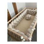 Jaju Baby Bej 100 x 200 4 Örgü Beşik Koruma