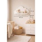 Jaju Baby Beyaz Bulut Çocuk Odası Rafı 49x31 cm – Büyük Boy Dekoratif Bulut Raf