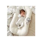 Jaju Baby Beyaz Puffy Babynest Organik Pamuk Kumaş Lüx Baby Nest 70x55 Cm Anne Yanı Bebek Yatağı