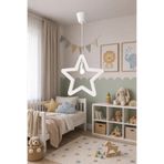 Jaju Baby Beyaz Yıldız Çocuk Odası Avize - 45x45 cm | Dekoratif Sarkıt Aydınlatma