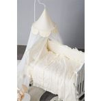 Jaju Baby Fırfırlı Krem 60x120 Renk Beşik/montessori Kenar Koruma Ve Nevresim Takımı Uyku Seti