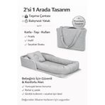 Jaju Baby Gri Babynest Lüx Taşınabilir Çantalı Bebek Yuvası-Yatağı Babynest , Seyahatte, Araçta, Otelde…