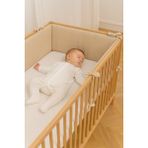 Jaju Baby Kapiçino Renk Beşik Kenar Koruyucu Beşik Kenar Koruma %100 Pamuk Kumaş 80x130
