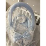 Jaju Baby Mavi Kulaklı Cibinlik ve Oyuncak Aparatlı Lüx Tasarım Babynest - 100 x 60 cm
