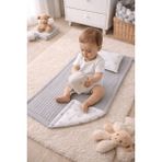 Jaju Baby Mickey Gümüş Desenli Bebek Alt Açma Minderi 45×75 cm Örgü Kumaş ve Poplin Pamuk - Gri