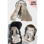 Jaju Baby Müslin Kumaş Tilki Model 4 Parçalı Puset Takımı (Tutmalı)