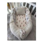 Jaju Baby Nest Babynest Örgü Kumaş Ve Tüy Desenli Poplin Kumaş Ponponlu Jaju-babynest Lüx Anne Yanı