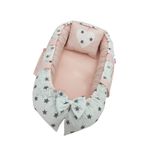 Jaju Baby nest Beyaz Zemin Gri Yıldız Lüx Ortopedik Babynest Bebek Yuvası