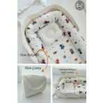 Jaju Baby Nest Çantalı Babynest Taşınabilir Anne Yanı Sevimli Karakterler Pike Babynest