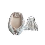 Jaju Baby Nest Gold Somon Kumaş Jaju-babynest Anne Yanı Bebek Yatağı Ve Puset Örtüsü Set