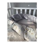 Jaju Baby Nest Gri Kelebek Desenli Lüx Tasarım Jaju-babynest Anne Yanı Bebek Yatağı