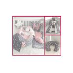 Jaju Baby Nest Gri Ve Pudra Yıldızlı 11 Parça Full Set Lüx Jaju-babynest Anne Yanı Bebek Yatağı