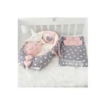 Jaju Baby Nest Gri Yıldızlı Pudra Lüx Jaju-babynest Anne Yanı Bebek Yatağıset