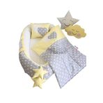 Jaju Baby nest Gri Yıldızlı Sarı Kombin Lüx Ortopedik Babynest Set