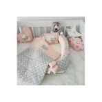 Jaju Baby Nest Gri Yıldızlı Somon 6 Parça Ortopedik Lüx Jaju-babynest Set Anne Yanı Bebek Yatağı