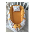 Jaju Baby Nest Karışık Yıldızlı Sarı Lüx Tasarım Jaju-babynest Anne Yanı Bebek Yatağı