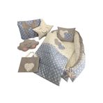 Jaju Baby Nest Mavi Yıldızlı Lüx Jaju-babynest Anne Yanı Bebek Yuvası 7 Parça Set