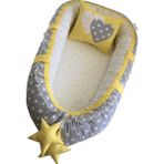 Jaju Baby Nest Minik Sarı Yıldızlı Babynest - Koyu Gri