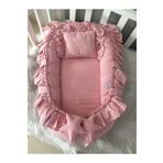 Jaju Baby Nest Pudra Fırfırlı Lüx Tasarım Jaju-babynest Anne Yanı Bebek Yatağı