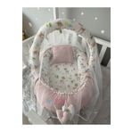 Jaju Baby Nest Pudra Wafle Pike Kumaş Poplin Kumaş Ponpon Babynest Oyuncak Aparat Ve Tül Set