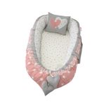 Jaju Baby Nest Pudra Yıldızlı Gri Tasarım Ortopedik Babynest