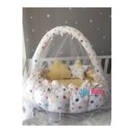 Jaju Baby Nest Sarı Yıldız Tasarım Lüx Oyun Minderi Jaju-babynest Cibinlik Tül Oyuncak Aparat Set