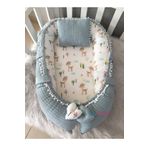 Jaju Baby Nest Yeşil Örgü Kumaş Ceylan Tasarım Ponponlu Jaju-babynest Bebek Yatağı