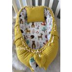 Jaju Baby Örgü Kumaş Ve Orman Müslin Kumaş Ponponlu Babynest