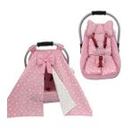 Jaju Baby Pembe Puset Örtüsü Çarşaf ve Puset Minderi 3'lü Set