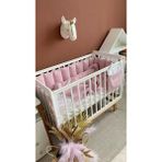 Jaju Baby Pembe Renk 80x130 cm Örgü Kumaş Beşik Kenar Koruyucu