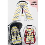 Jaju Baby Pembe Yıldızlı 4 Parçalı Puset Takımı (tutmalı)