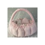Jaju Baby Premium Oyun Minderi Pudra ve Somon Renk Cibinlik Tüllü Oyun Minderi Babynest