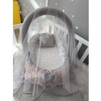 Jaju Baby Pudra Yıldız Desenli Cibinlik Ve Oyuncak Askılı Lüx Tasarım Babynest
