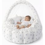 Jaju Baby Sevimli Gri Mouse Açılır - Kapanır Oyun Minderi Cibinlik Aparatlı Babynest - Beyaz