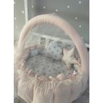 Jaju Baby Somon Renk Açılır - Kapanır Oyun Minderi Cibinlik Aparatlı Babynest - 120 x 120 cm