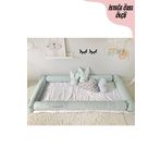 Jaju Baby Su Yeşili Montessori Yatak Bariyer 80x130 Beşik Kenar Koruma Özel Ölçü