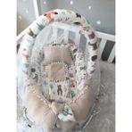 Jaju Baby Waffle Pike Kumaş ve Orman Müslin Kumaş Ponponlu Babynest ve Yorgan Oyuncak Aparat ve Tül Set