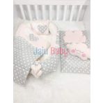 Jaju Babynest Gri Yıldızlı Altaçmalı Lüx Ortopedik Baby Nest Set