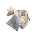 Jaju Babynest Mavi Gri Yıldız Ortopedik Lüx Baby Nest Set