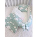 Jaju Babynest Yeşil Bulutlu Lüx Ortopedik Baby Nest Set Set