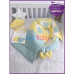 Jaju Babynest Yeşil Yıldızlı Ortopedik Lüx Baby Nest Bebek Yatağı Set