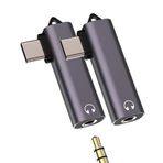 Jak Adaptörü 3,5 mm (2 Adet) iPhone 16 15 AUX için USB C Fiş Kablolu Kulaklık Ses Kablosu Bağlantı Tip C Samsung S24 S23 ile Uyumlu Apple Mikrofon Telefon iPad Araba için