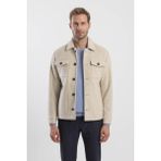 Jakamen Bej Comfort Fit Bebe Yaka Yünlü Mont - 54