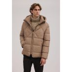 Jakamen Bej Comfort Fit Kapuşonlu Şişme Mont - 52