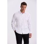 Jakamen Beyaz Comfort %100 Pamuk Fit Ütü Gerektirmeyen Non Iron Gömlek - 2XL