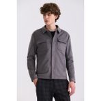 Jakamen Füme Comfort Fit Bebe Yaka Mevsimlik Mont - 50 - FUME