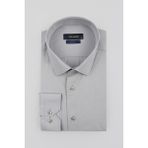 Jakamen Gri Slim Fit Desenli Cepsiz Erkek Gömlek